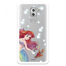 Carcasa Oficial Disney Sirenita y Sebastián Transparente para Huawei Honor 6X - La Sirenita- La Casa de las Carcasas