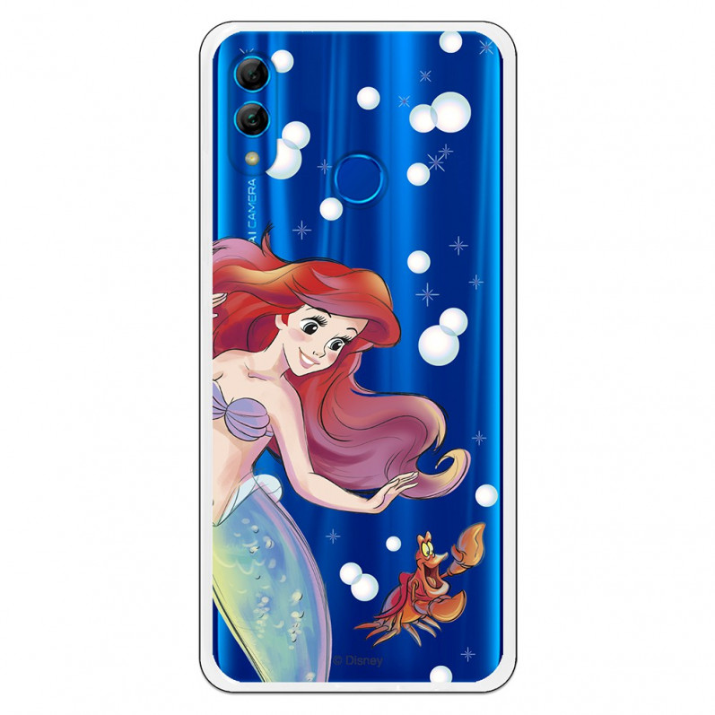 Carcasa Oficial Disney Sirenita y Sebastián Transparente para Huawei Honor 10 Lite - La Sirenita- La Casa de las Carcasas