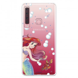 Carcasa Oficial Disney Sirenita y Sebastián Transparente para Samsung Galaxy A9 2018 - La Sirenita- La Casa de las Carcasas
