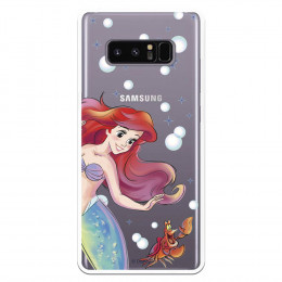 Carcasa Oficial Disney Sirenita y Sebastián Transparente para Samsung Galaxy Note 8 - La Sirenita- La Casa de las Carcasas
