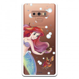Carcasa Oficial Disney Sirenita y Sebastián Transparente para Samsung Galaxy Note 9 - La Sirenita- La Casa de las Carcasas