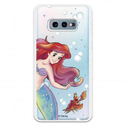 Carcasa Oficial Disney Sirenita y Sebastián Transparente para Samsung Galaxy S10e - La Sirenita- La Casa de las Carcasas