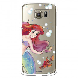 Carcasa Oficial Disney Sirenita y Sebastián Transparente para Samsung Galaxy S6 - La Sirenita- La Casa de las Carcasas