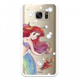 Carcasa Oficial Disney Sirenita y Sebastián Transparente para Samsung Galaxy S7 - La Sirenita- La Casa de las Carcasas