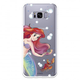 Carcasa Oficial Disney Sirenita y Sebastián Transparente para Samsung Galaxy S8 Plus - La Sirenita- La Casa de las Carcasas