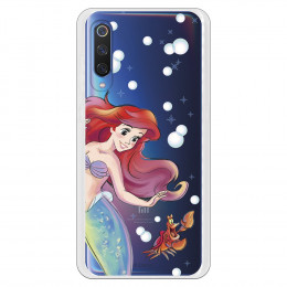 Carcasa Oficial Disney Sirenita y Sebastián Transparente para Xiaomi Mi 9 - La Sirenita- La Casa de las Carcasas