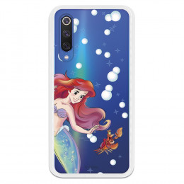 Carcasa Oficial Disney Sirenita y Sebastián Transparente para Xiaomi Mi 9 SE - La Sirenita- La Casa de las Carcasas