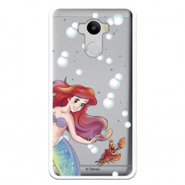 Carcasa Oficial Disney Sirenita y Sebastián Transparente para Xiaomi Redmi 4 - La Sirenita- La Casa de las Carcasas