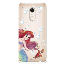 Carcasa Oficial Disney Sirenita y Sebastián Transparente para Xiaomi Redmi 5 Plus - La Sirenita- La Casa de las Carcasas