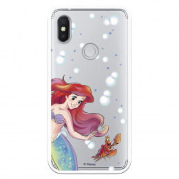 Carcasa Oficial Disney Sirenita y Sebastián Transparente para Xiaomi Redmi S2 - La Sirenita- La Casa de las Carcasas