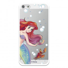 Carcasa Oficial Disney Sirenita y Sebastian Clear para iPhone 5S- La Casa de las Carcasas
