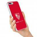 Coque Officielle Sevilla FC monochrome Fond Rouge pour Samsung Galaxy A8 2018