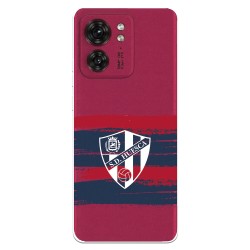 Funda para Motorola Edge 40 del SD Huesca Rayas Transparente  - Licencia Oficial SD Huesca