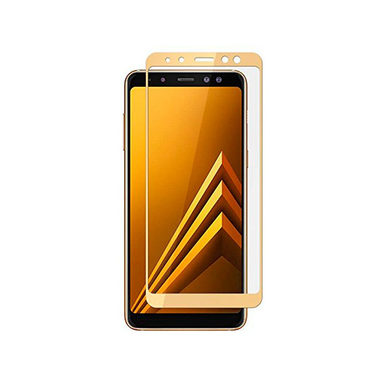 Verre Trempé Complet en Or pour Samsung Galaxy A8 2018