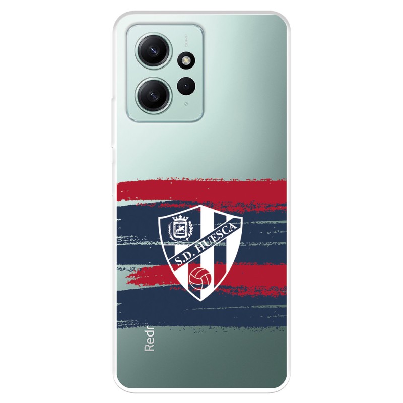 Funda para Xiaomi Redmi Note 12 4G del SD Huesca Rayas Transparente  - Licencia Oficial SD Huesca