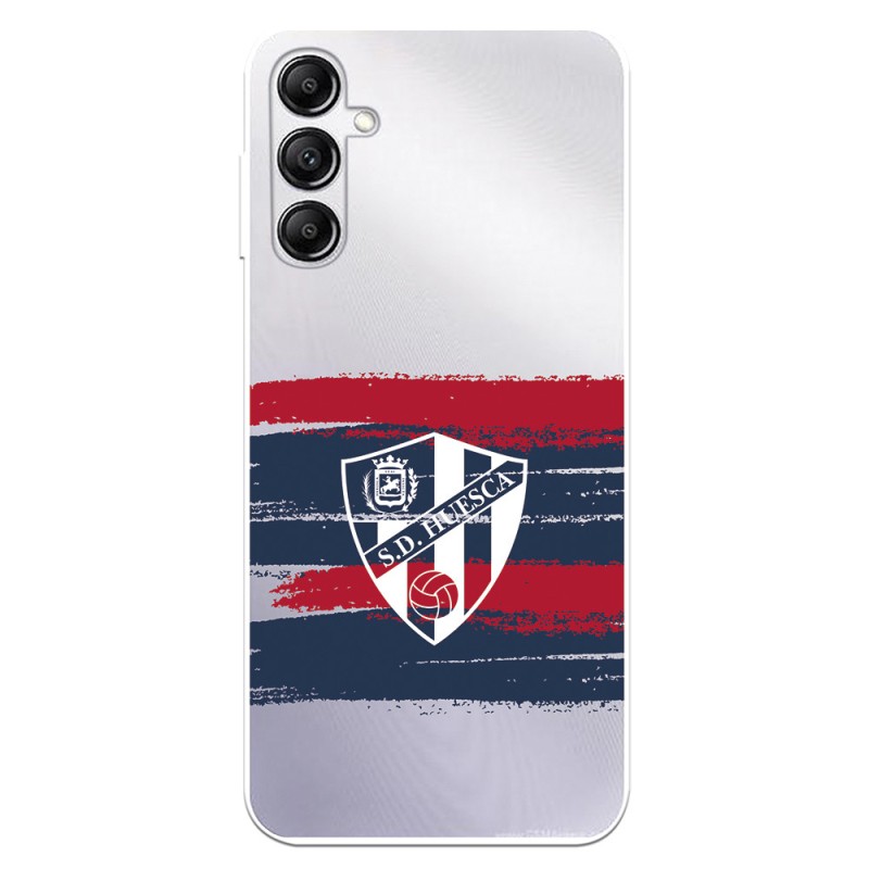 Funda para Samsung Galaxy A14 5G del SD Huesca Rayas Transparente  - Licencia Oficial SD Huesca