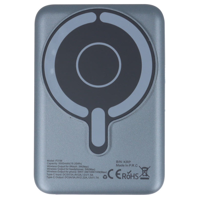 PowerBank 3 en 1 Compatible avec Magsafe 5000 mAh PowerBank 3 en 1 Compatible avec Magsafe 5000 mAh