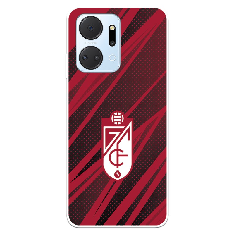 Funda para Honor X7A del Granada CF Escudo - Líneas Rojas y Negras  - Licencia Oficial Granada CF