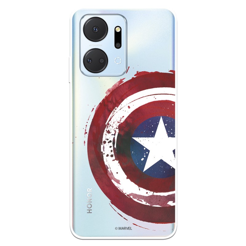 Funda para Honor X7A Oficial de Marvel Capitán América Escudo Transparente - Marvel