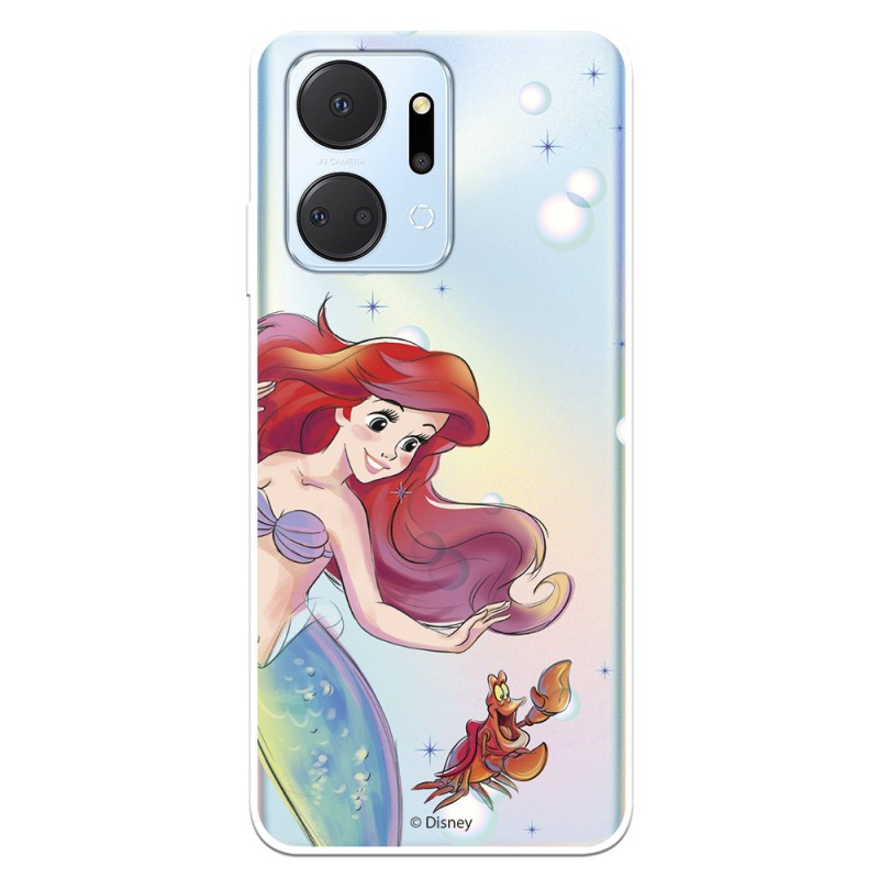 Funda para Honor X7A Oficial de Disney Ariel y Sebastián Burbujas - La Sirenita