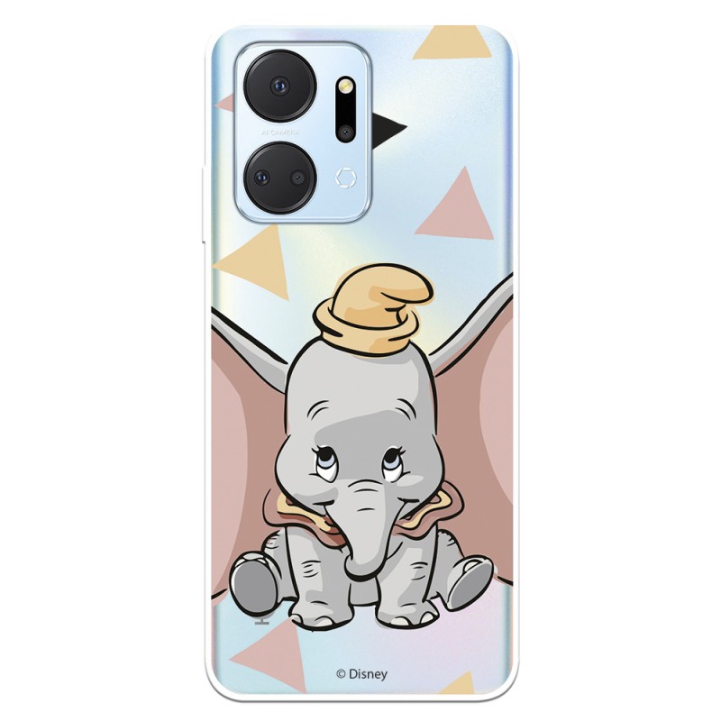 Funda para Honor X7A Oficial de Disney Dumbo Silueta Transparente - Dumbo