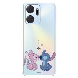 Funda para Honor X7A Oficial de Disney Angel & Stitch Beso - Lilo & Stitch