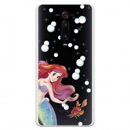 Carcasa Oficial Disney Sirenita y Sebastian Transparente - La Sirenita para Xiaomi Redmi K20- La Casa de las Carcasas