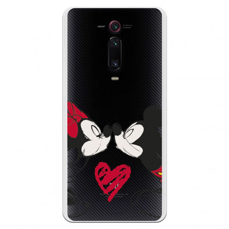 Carcasa Oficial Disney Mikey Y Minnie Beso Clear para Xiaomi Redmi K20- La Casa de las Carcasas