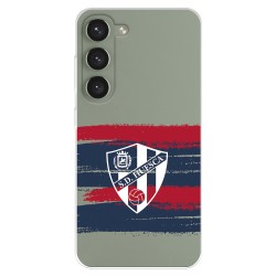 Funda para Samsung Galaxy S23+ del SD Huesca Rayas Transparente  - Licencia Oficial SD Huesca