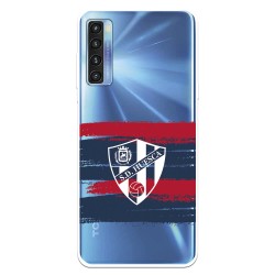 Funda para TCL 20L Plus del SD Huesca Rayas Transparente - Licencia Oficial SD Huesca