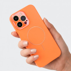Funda Funda Magbattery Con Cubrecamara Naranja para iPhone 16 Pro Max