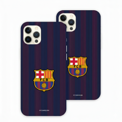 Coque Tough Officielle FC Barcelona - Fond Noir Rayé