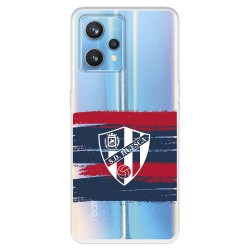 Funda para Realme 9 4G del SD Huesca Rayas Transparente  - Licencia Oficial SD Huesca