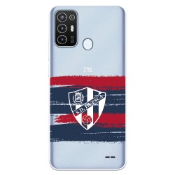 Funda para ZTE Blade A52 del SD Huesca Rayas Transparente  - Licencia Oficial SD Huesca