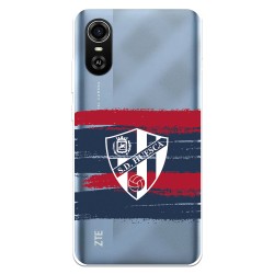 Funda para ZTE Blade A31 Plus del SD Huesca Rayas Transparente  - Licencia Oficial SD Huesca