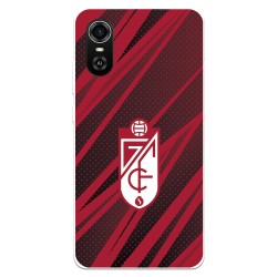 Funda para ZTE Blade A31 Plus del Granada CF Escudo - Líneas Rojas y Negras  - Licencia Oficial Granada CF