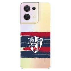 Funda para Oppo Reno 8 del SD Huesca Rayas Transparente  - Licencia Oficial SD Huesca