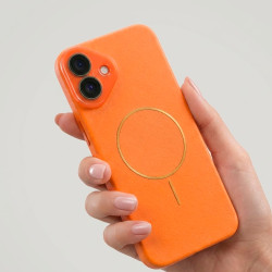 Funda Funda Magbattery Con Cubrecamara Naranja para iPhone 16 Plus