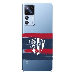 Funda para Xiaomi 12T del SD Huesca Rayas Transparente  - Licencia Oficial SD Huesca