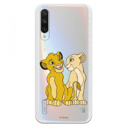 Carcasa Oficial Disney Simba y Nala transparente para Xiaomi Mi A3 - El Rey León- La Casa de las Carcasas