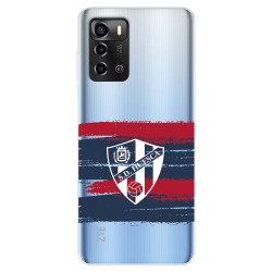 Funda para ZTE Blade A72 del SD Huesca Rayas Transparente  - Licencia Oficial SD Huesca