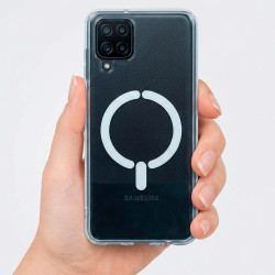 Funda Transparente Logo Compatible con Magsafe para Samsung Galaxy A12