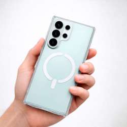 Funda Transparente Logo Compatible con Magsafe para Samsung Galaxy S26 Ultra