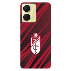 Funda para Vivo Y16 del Granada CF Escudo - Líneas Rojas y Negras  - Licencia Oficial Granada CF