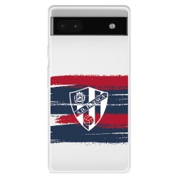 Funda para Google Pixel 6A del SD Huesca Rayas Transparente  - Licencia Oficial SD Huesca