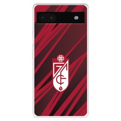 Funda para Google Pixel 6A del Granada CF Escudo - Líneas Rojas y Negras  - Licencia Oficial Granada CF