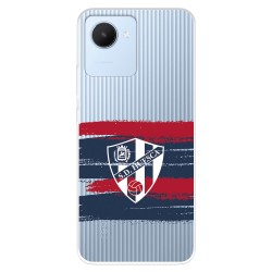 Funda para Realme Narzo 50i Prime del SD Huesca Rayas Transparente  - Licencia Oficial SD Huesca