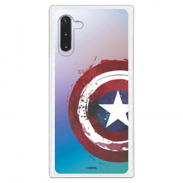 Funda para Samsung Galaxy Note 10 Oficial de Marvel Capitán América Escudo Transparente - Marvel