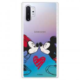 Funda para Samsung Galaxy Note 10 Plus Oficial de Disney Mickey y Minnie Beso - Clásicos Disney