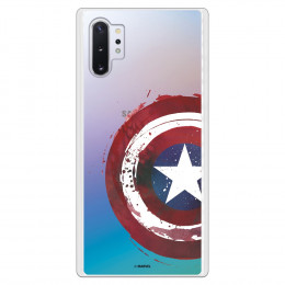 Funda para Samsung Galaxy Note 10 Plus Oficial de Marvel Capitán América Escudo Transparente - Marvel
